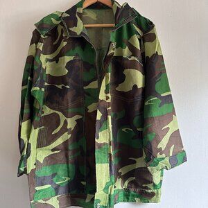 Sheer Silk Camo Army Jacket  - Sz M/L